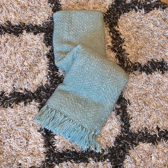 Pottery Barn Bedding Aqua Tassel Throw Blanket Poshmark